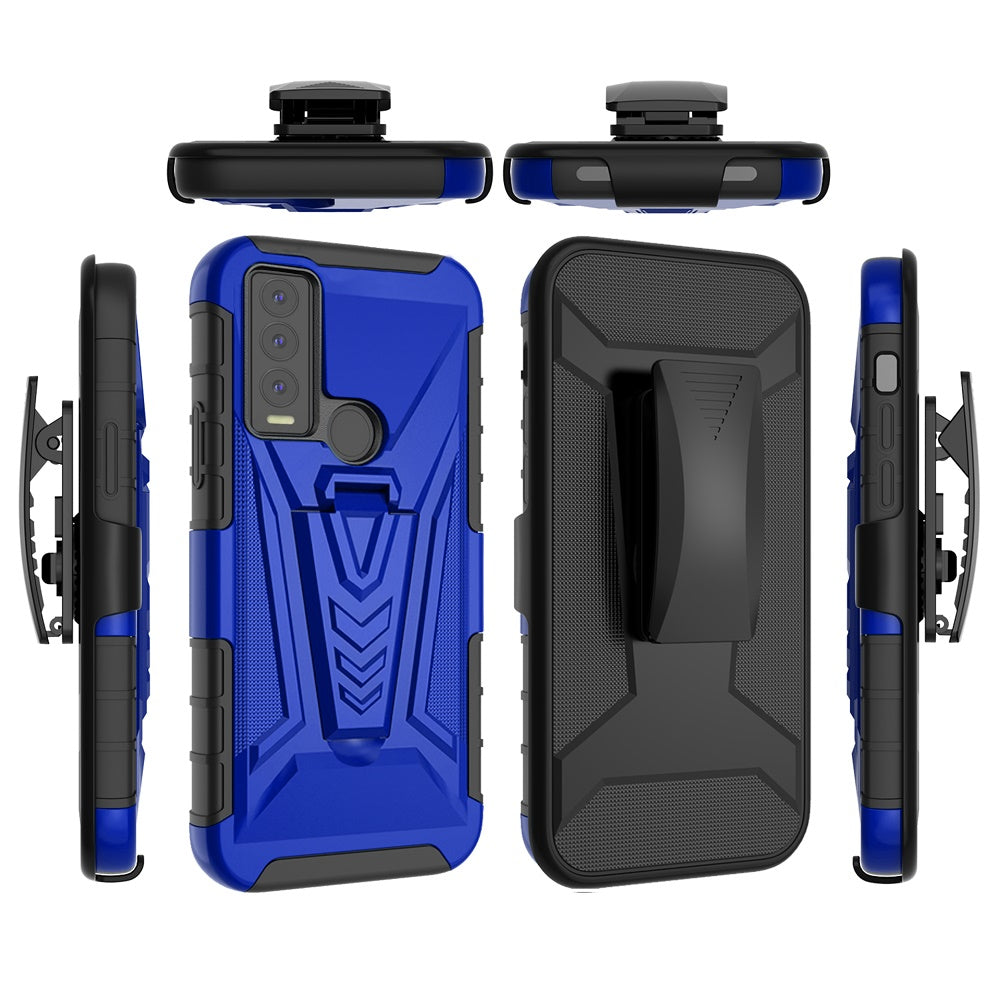 Cricket Ovation 3 V 3in1 Combo Kickstand Holster Cover Case - Blue (1105271)