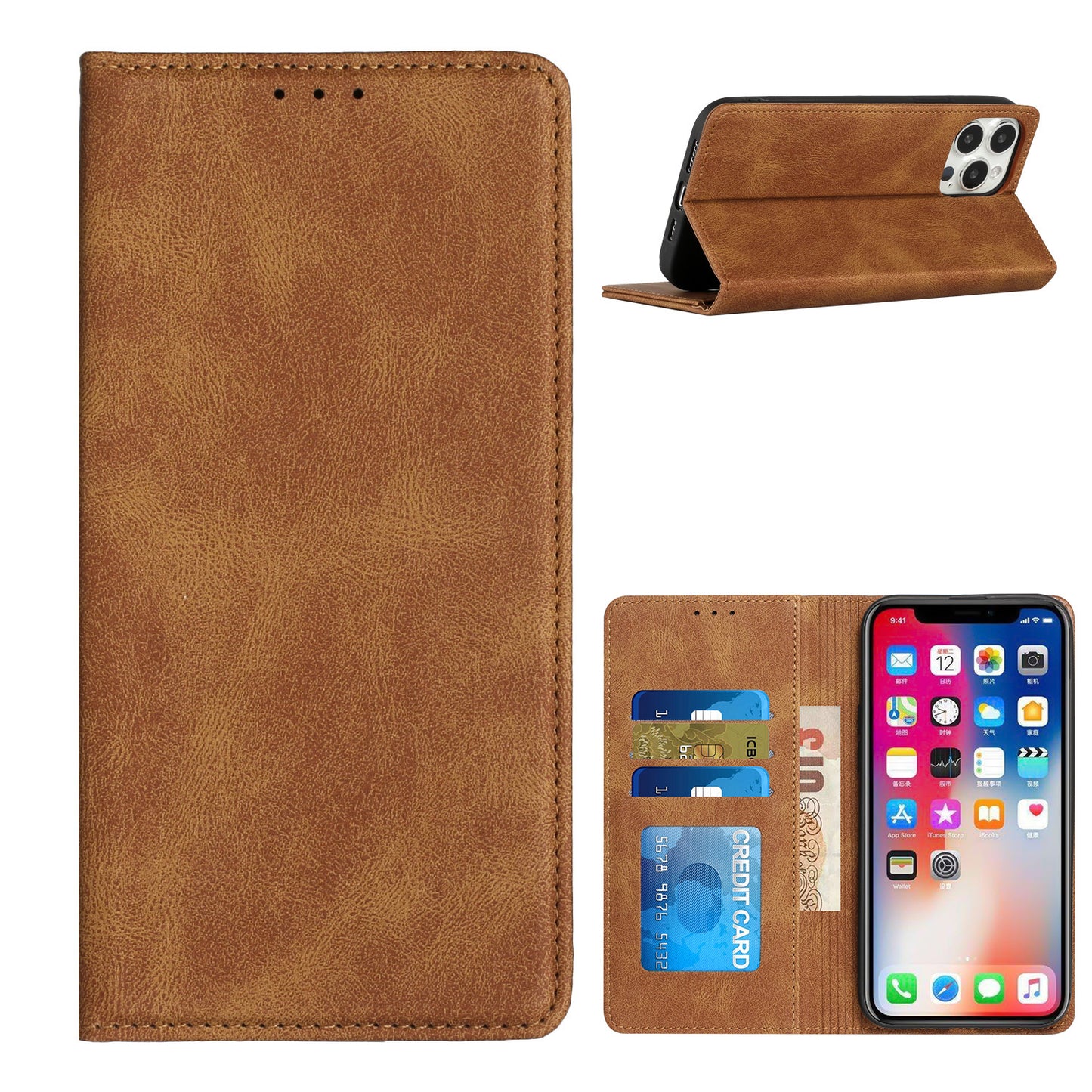 Samsung A23 5G Premium Wallet MultiCard Holder Money Zipper With Magnetic Flap - Brown (1105099)