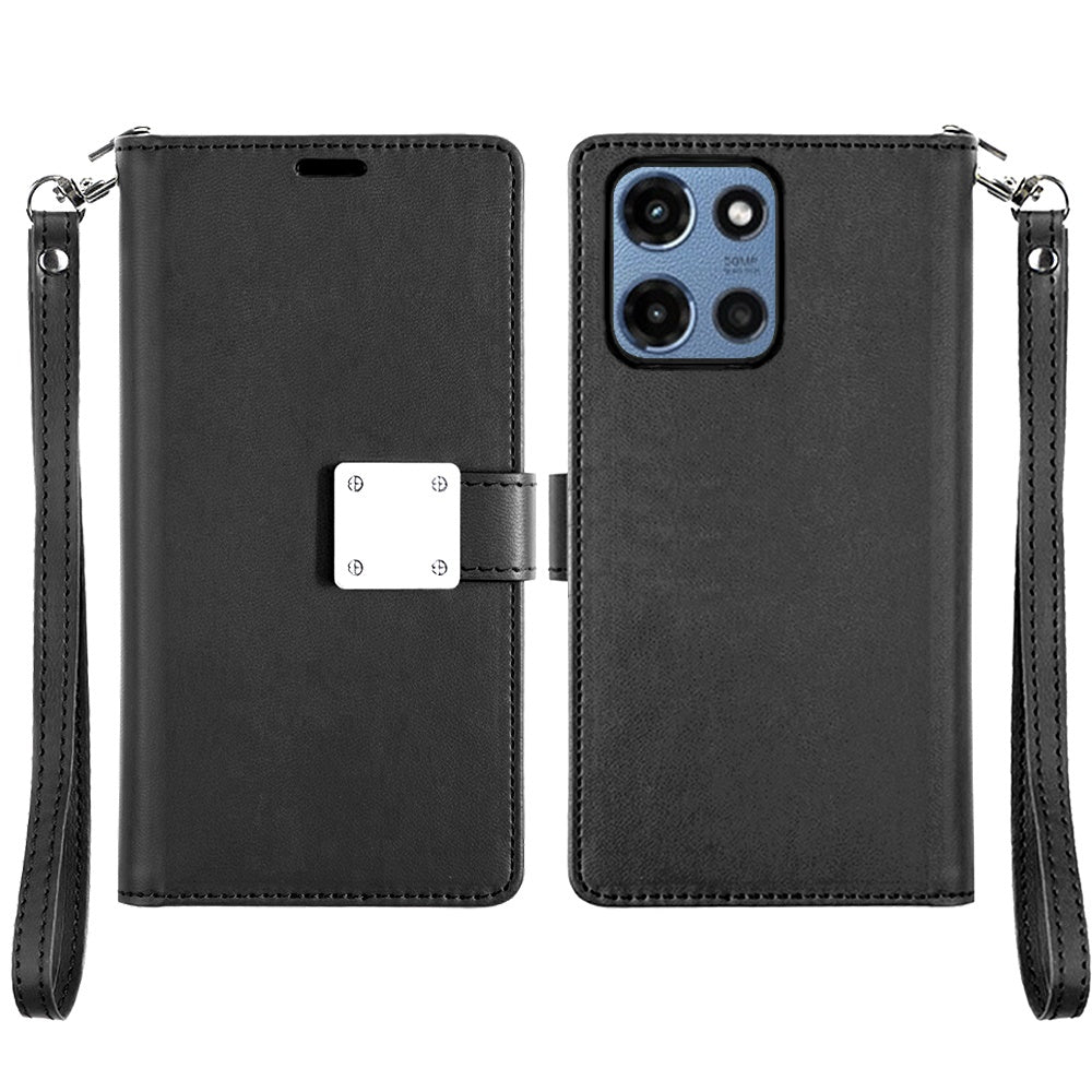 Motorola Moto G 5G 2025 Wallet ID Card Holder Case Cover - Black (1107793)