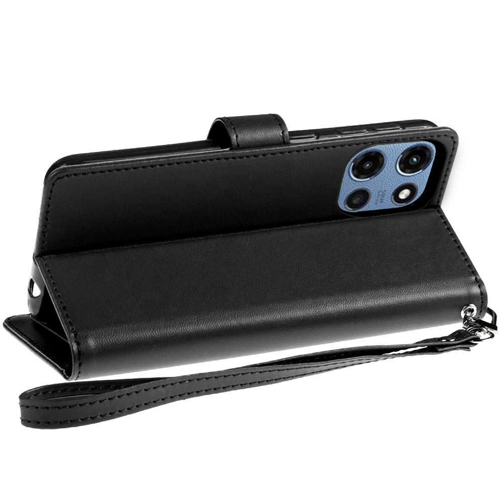 Motorola Moto G 5G 2025 Wallet ID Card Holder Case Cover - Black (1107793)