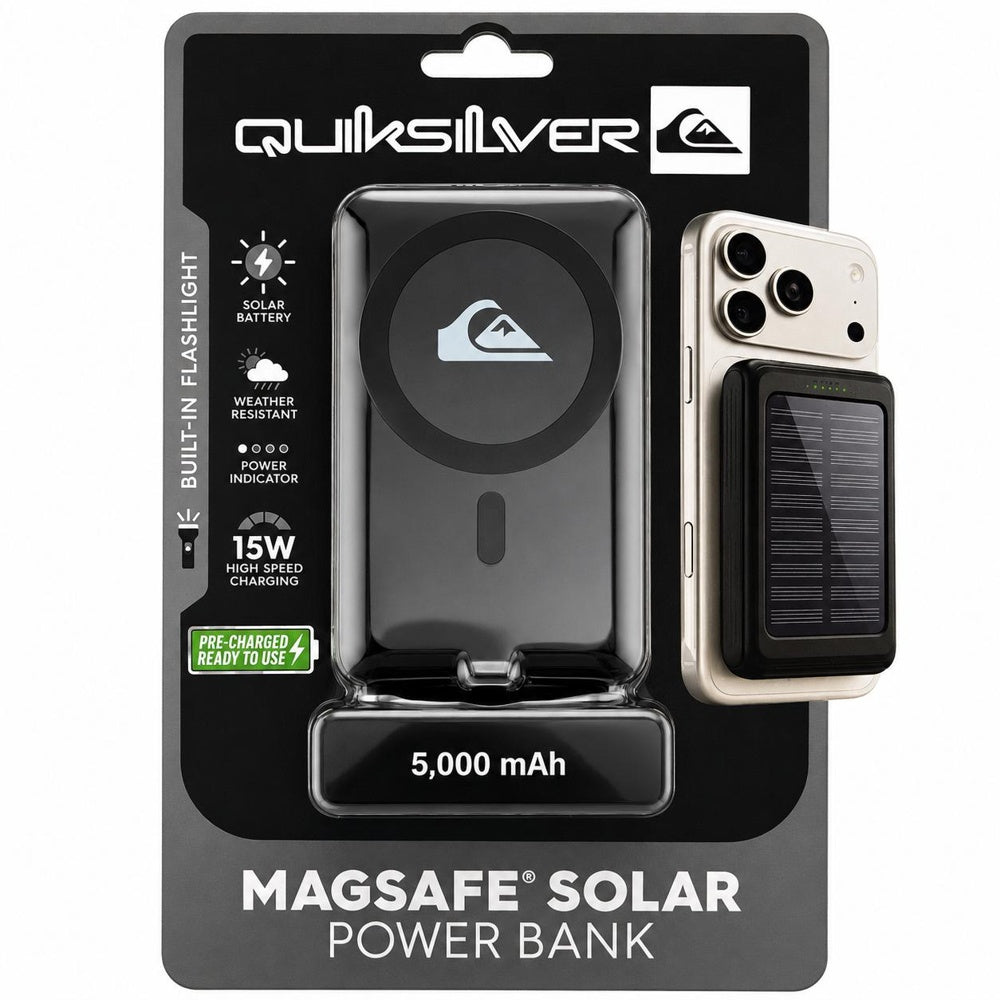 QUICKSILVER MAGNETIC SOLAR POWERBANK 15W - QK-5MSL-BK - BLACK ( 1108055) (MSRP $69.99)