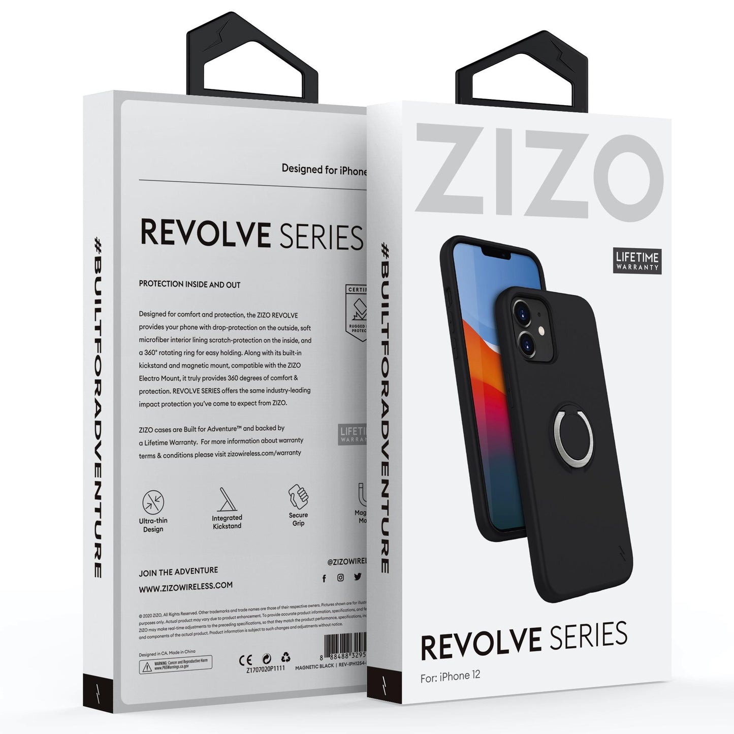 Apple iPhone 12 Mini 5.4 ZIZO REVOLVE SERIES CASE-MAGNETIC BLACK(110099)