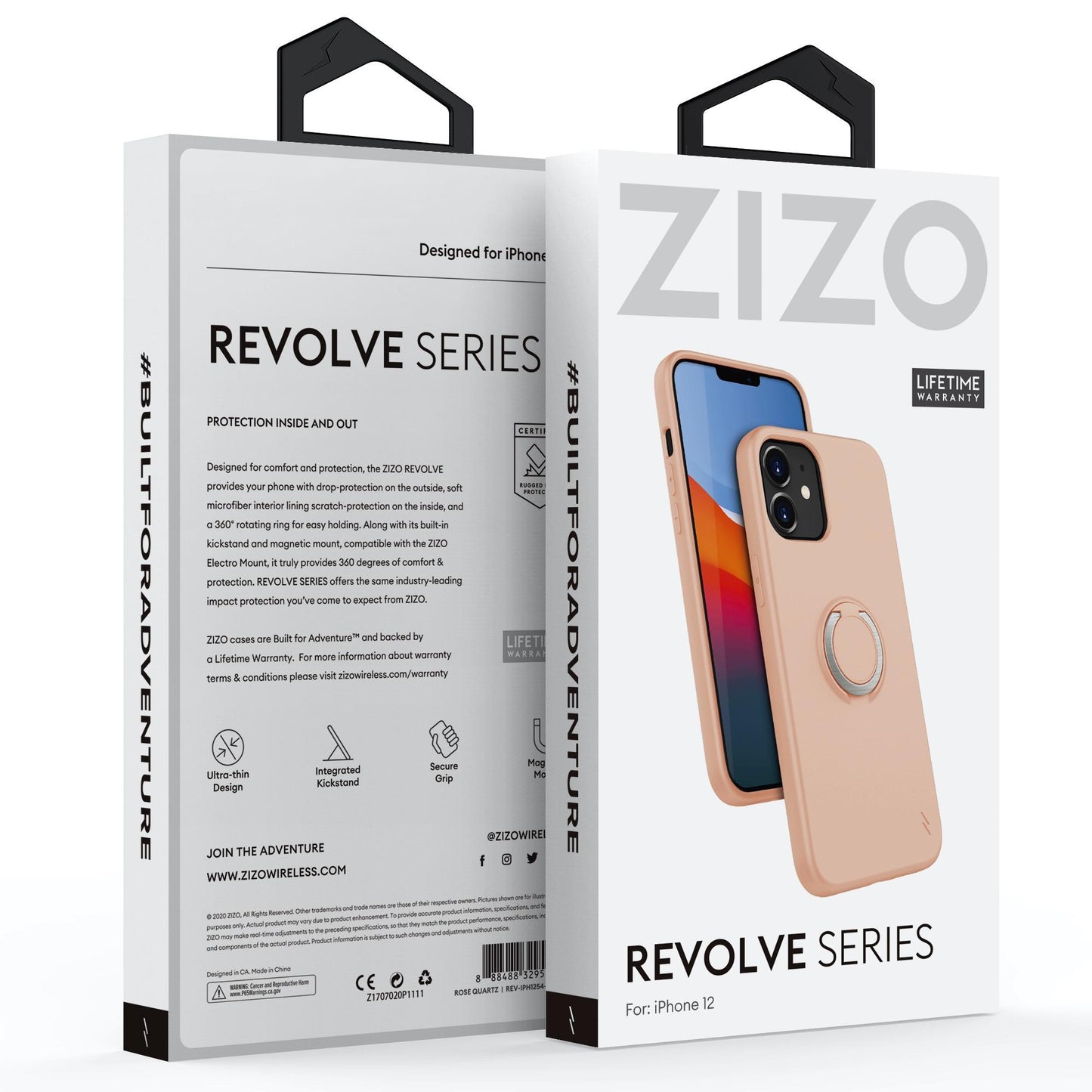 Apple iPhone 12 Mini 5.4 ZIZO REVOLVE SERIES CASE-ROSE QUARTZ (110098)