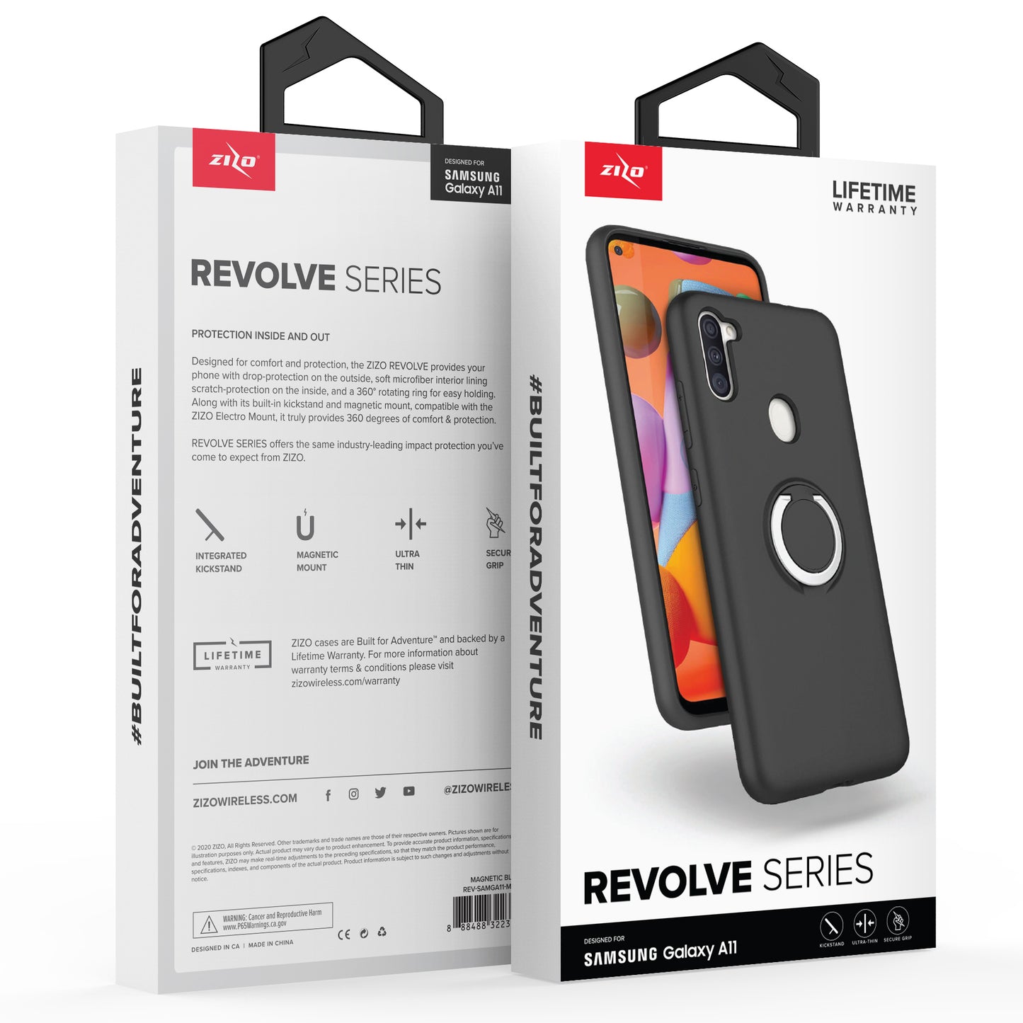 SAMSUNG GALAXY A11 ZIZO REVOLVE SERIES CASE - MAGNETIC BLACK (9985)