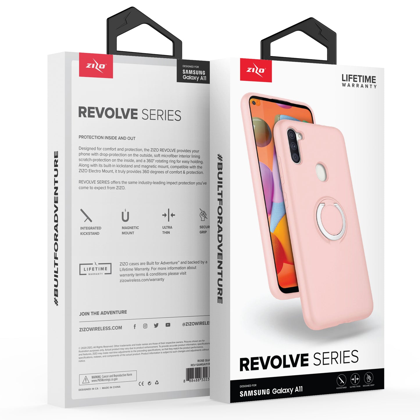 SAMSUNG GALAXY A11 ZIZO REVOLVE SERIES CASE -ROSE QUARTZ (9984)