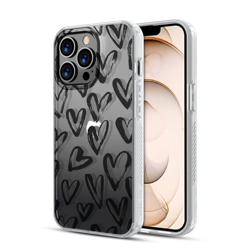 MyBat Pro Mood Series Case for Apple iPhone 13 Pro (6.1) - Black Hearts (1102051)