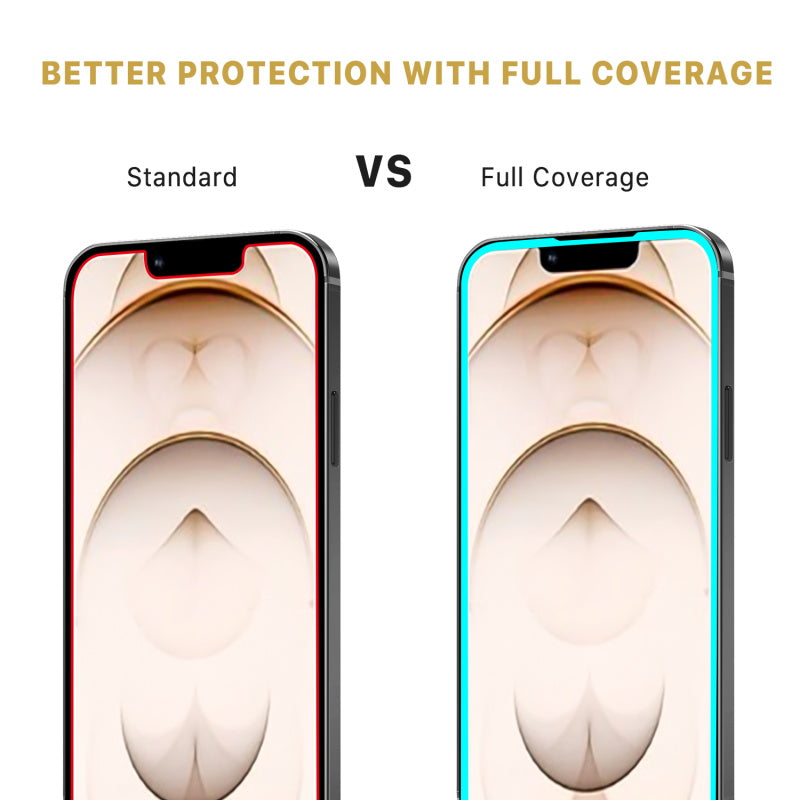 MyBat Pro Full Coverage Tempered Glass Screen Protector for Apple iPhone 13 (6.1) / 13 Pro (6.1) - Black (1102026)