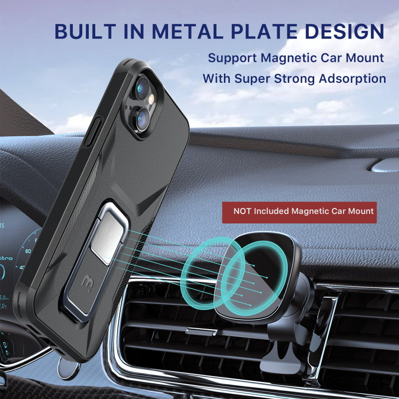MyBat Pro Antimicrobial Stealth Series (with Stand) for Apple iPhone 16e /15/ 14 / 13 - Black / Black (1102742)