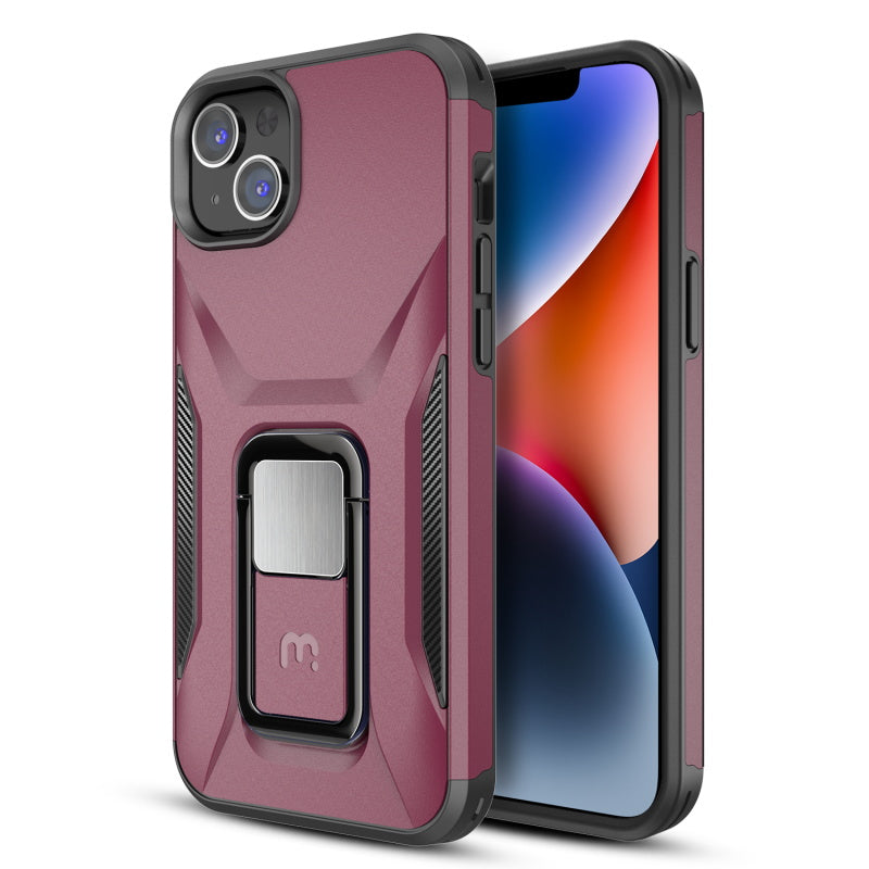 MyBat Pro Antimicrobial Stealth Series (with Stand) for Apple iPhone 16e /15/ 14 / 13 - Plum / Black (1102747)