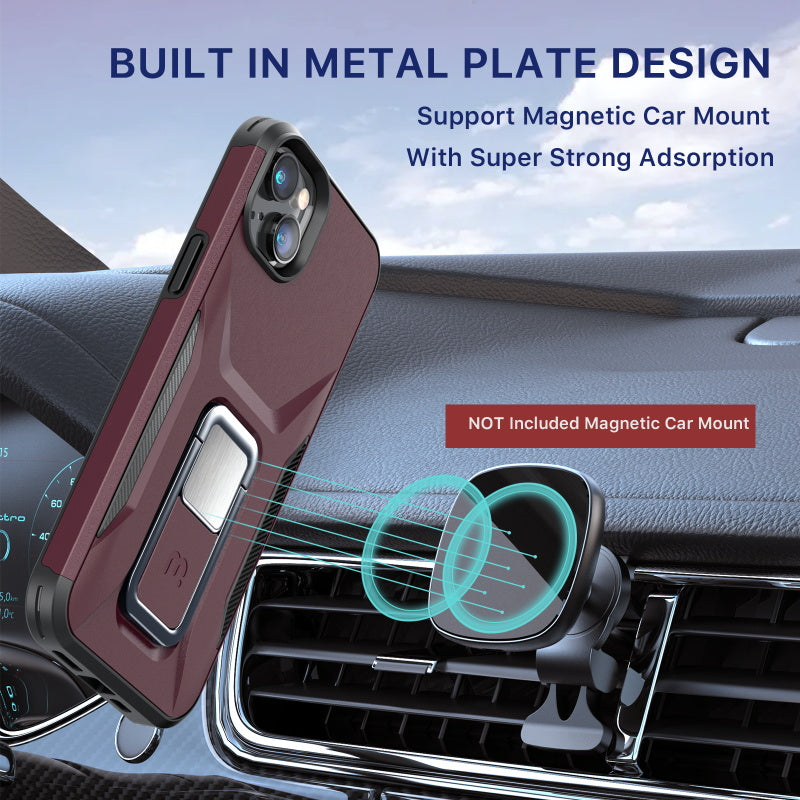 MyBat Pro Antimicrobial Stealth Series (with Stand) for Apple iPhone 16e /15/ 14 / 13 - Plum / Black (1102747)