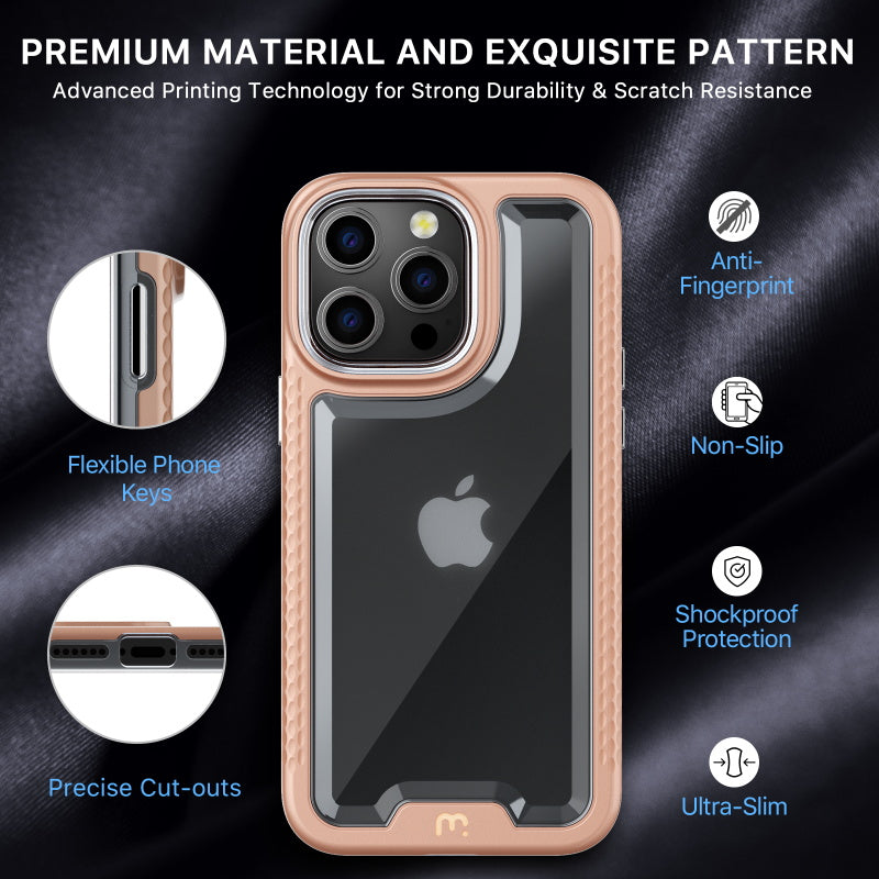 Apple iPhone 14 PRO MyBat Pro Lux Series Case with Tempered Glass - Rose Gold (1104689)