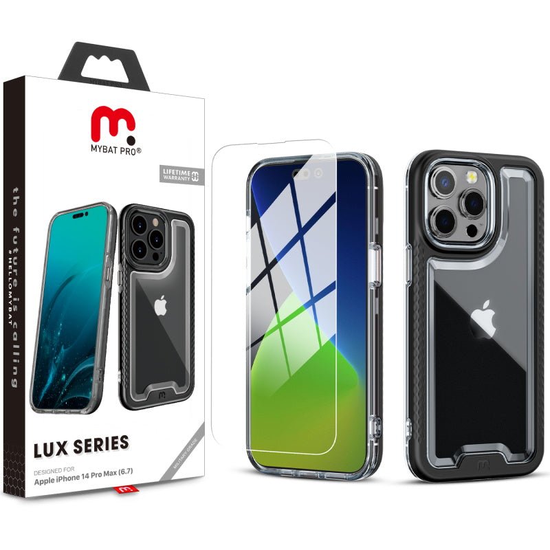 Apple iPhone 14 PRO MAX 6.7 Mybat Pro Lux Series Case with Tempered Glass - Black (1104699)