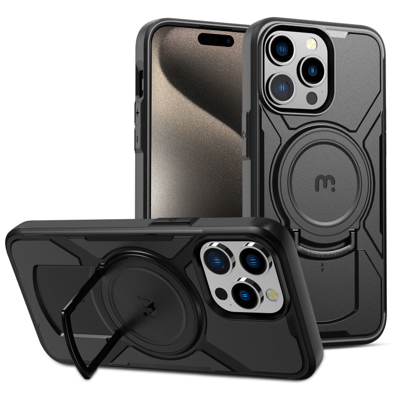 Apple iPhone 15 Pro Max (6.7) MyBat Pro Stealth Series w/ MagSafe Case - Black/Black (1106213)