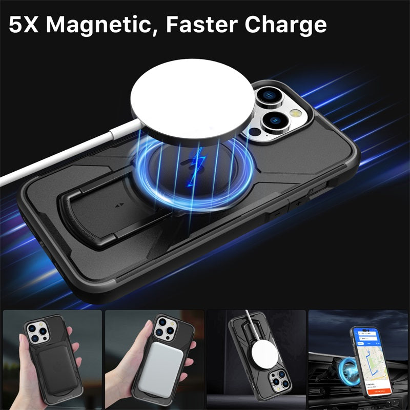 Apple iPhone 15 Pro Max (6.7) MyBat Pro Stealth Series w/ MagSafe Case - Black/Black (1106213)