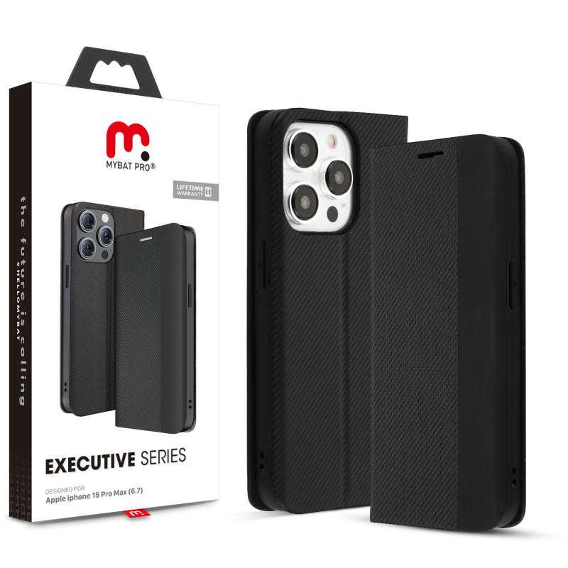 Apple iPhone 15 Pro Max (6.7) MyBat Pro Executive Series Wallet Case - Black (1106215)