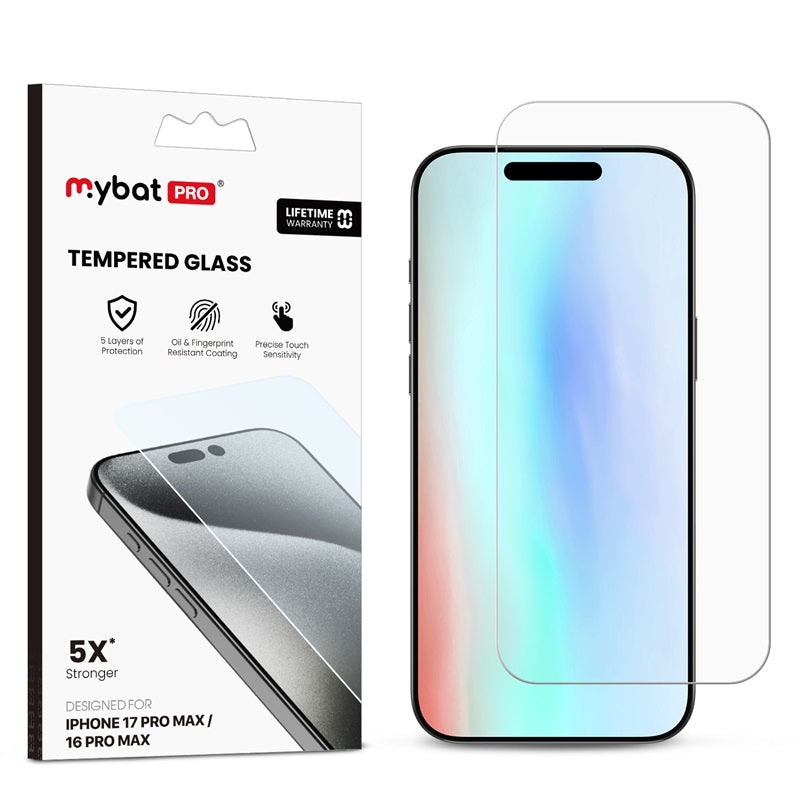 MyBat Pro Tempered Glass Screen Protector (2.5D) for Apple iPhone 17 Pro Max / 16 Pro Max - Clear (1103302) (MSRP $39.99)