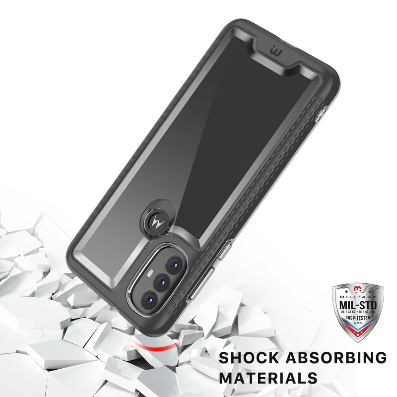 Moto G Play 2023, Moto G Pure, Moto G Power (2022) MyBat Pro Lux Series Case with Tempered Glass - Black (1103601)