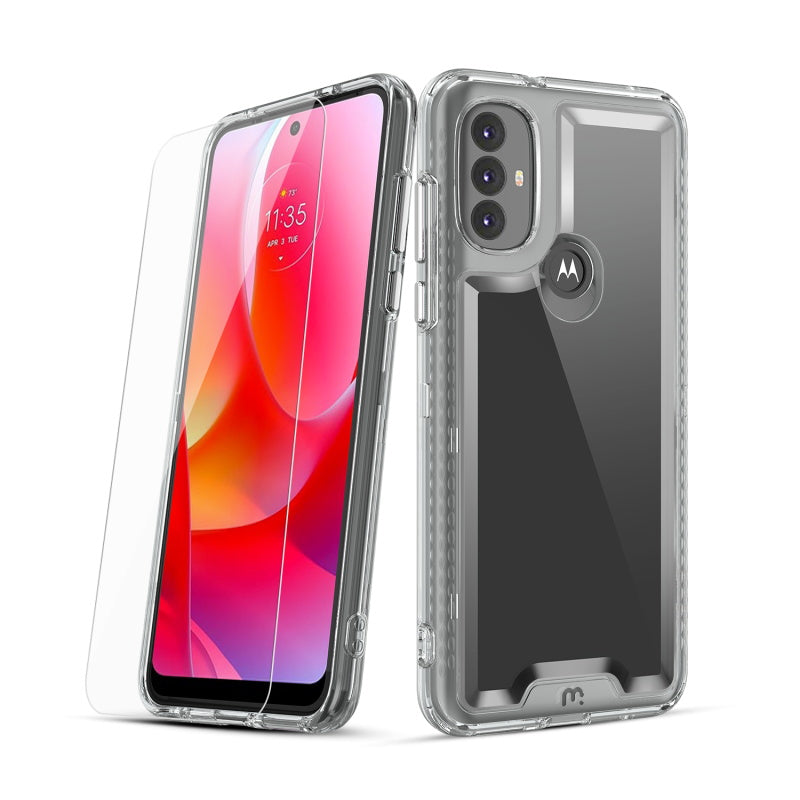 Moto G Play 2023, Moto G Pure, Moto G Power (2022) MyBat Pro Lux Series Case with Tempered Glass - Clear (1103599)