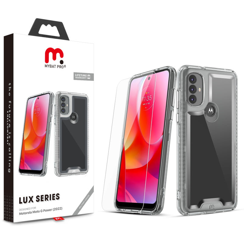 Moto G Play 2023, Moto G Pure, Moto G Power (2022) MyBat Pro Lux Series Case with Tempered Glass - Clear (1103599)