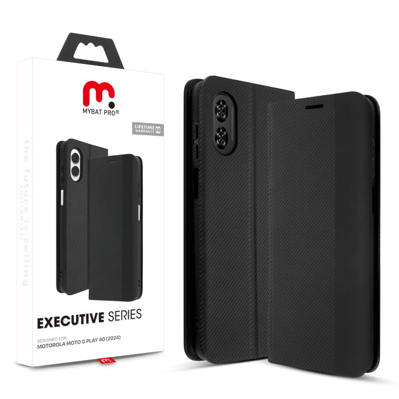 MyBat Pro Executive Series Wallet Case for Motorola Moto G Play 4G (2024) - Black (1102886)