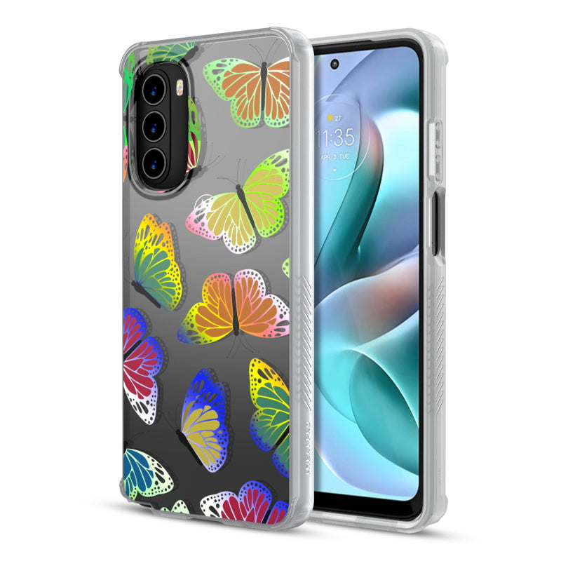 Motorola Moto G Stylus 5G (2022) MyBat Pro Mood Diamond Series Case - Neon Butterfies (1103950)