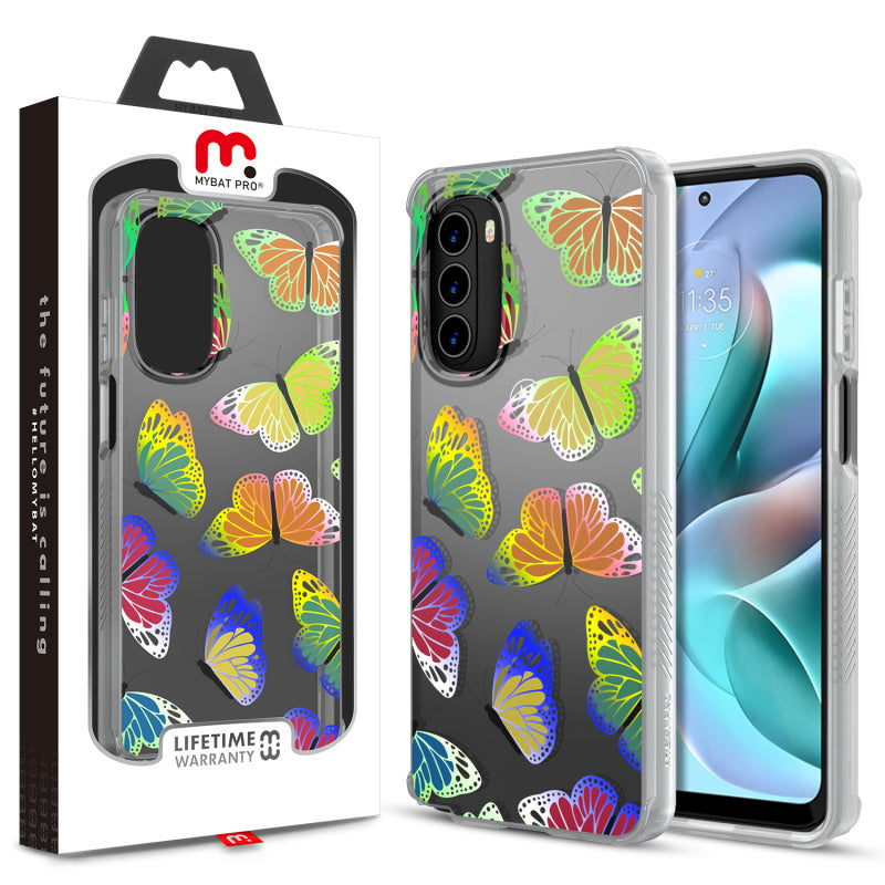Motorola Moto G Stylus 5G (2022) MyBat Pro Mood Diamond Series Case - Neon Butterfies (1103950)