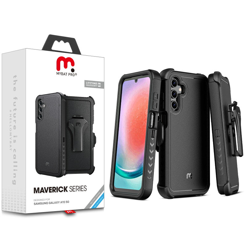 MyBat Pro Maverick Series Case w/ Holster for Samsung Galaxy A15 5G - Black (1107706)