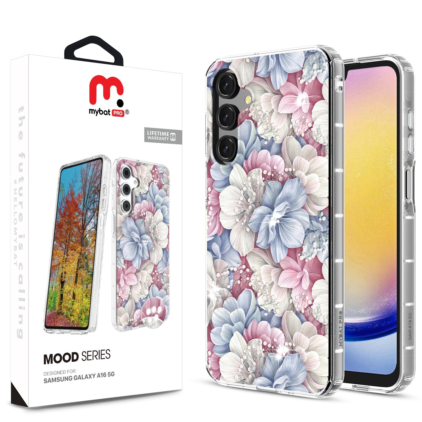 MyBat Pro Mood Series Case (with Diamonds) for Samsung Galaxy A16 5G - Floral Gems (1102575)