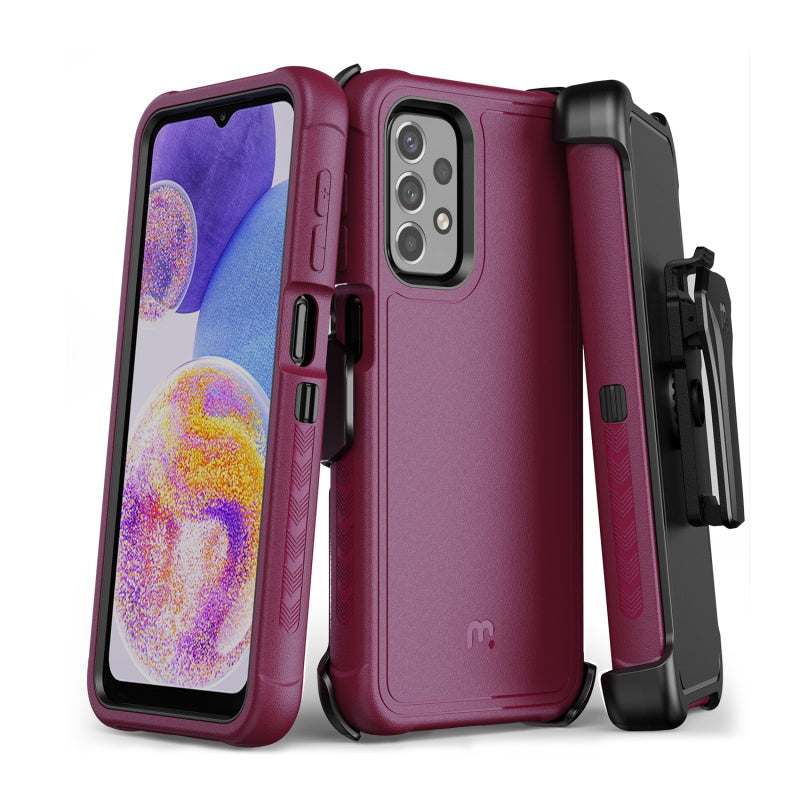 Samsung A23 5G MyBat Pro Antimicrobial Maverick Series Case with Holster - Plum / Black (1105111)