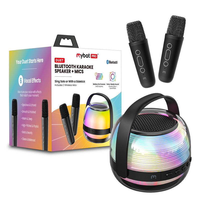 MyBat Pro Duet Bluetooth Karaoke Speaker + Mics - Black (1102950)
