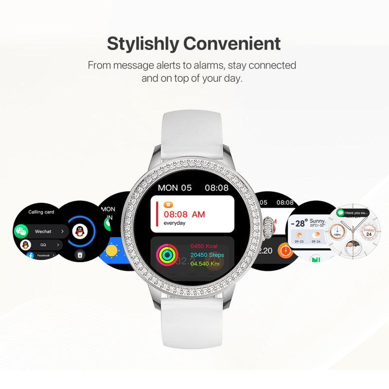 MyBat Pro Crown Diamond Smart Watch - Silver (1102646)