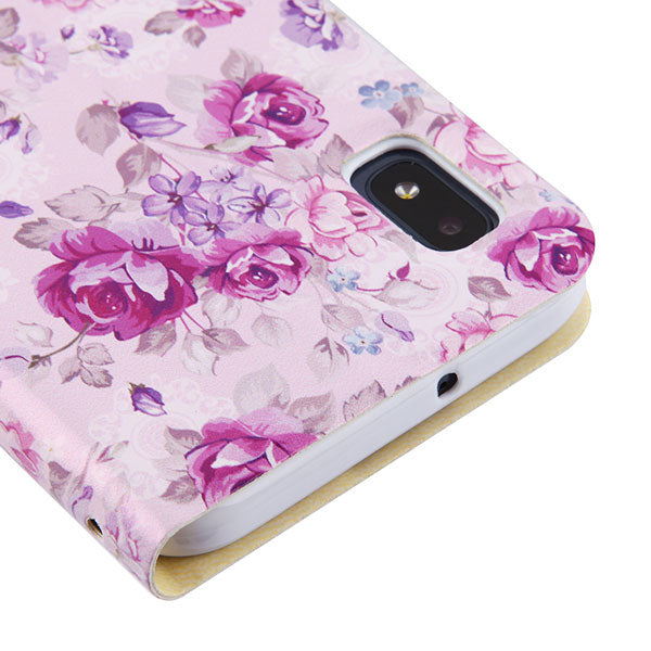 SAMSUNG Galaxy A10E - Mybat Fresh Purple Flowers MyJacket Wallet Diamond Series (9726)