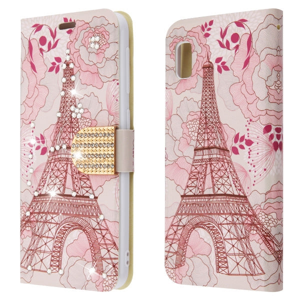 SAMSUNG Galaxy A10E - Mybat Eiffel Tower MyJacket Wallet Diamond Series (9721)