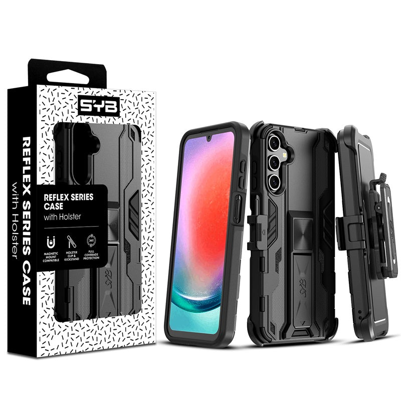 SYB Reflex Series Case with Holster for Samsung Galaxy A15 5G - Black (1107758)