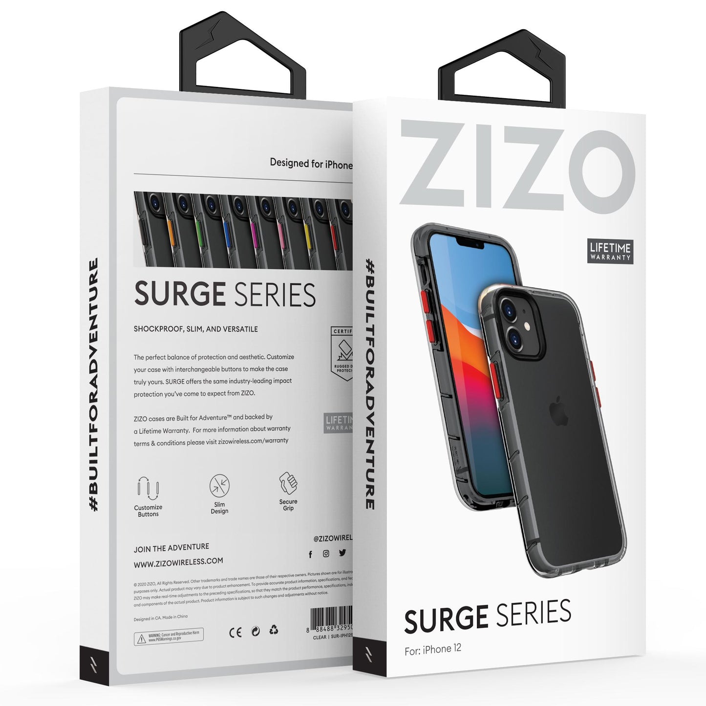 Apple iPhone 12 MINI 5.4 ZIZO SURGE SERIES CASE- Clear (110100)
