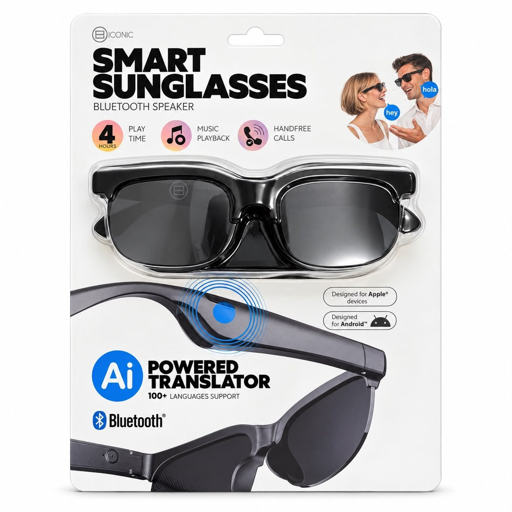 Bionic AI Powered Translator Smart Sunglasses With Bluetooth Speaker (1108225) MSRP (69.99)