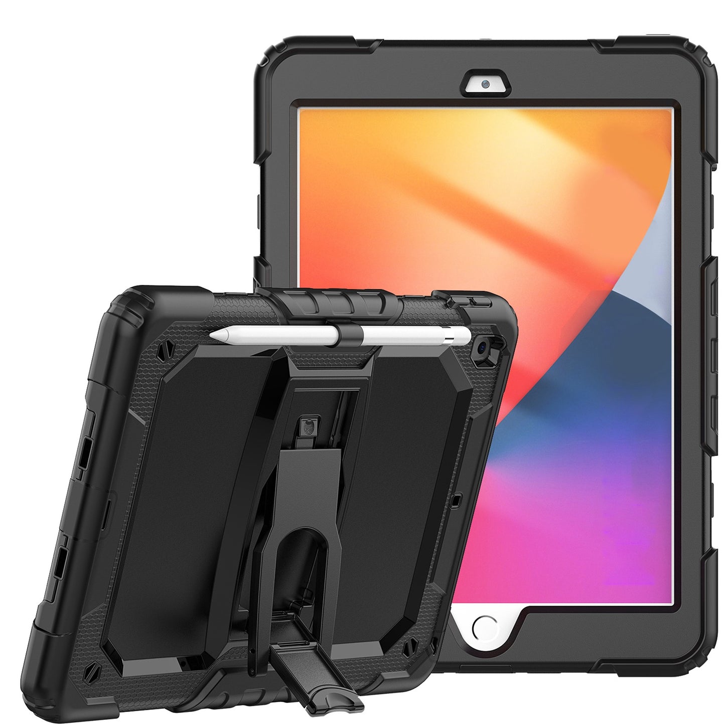 Samsung A9 Plus 11 inch Heavy Duty Full Body Rugged Tablet Kickstand Case Cover - Black/Black( 1103622) (MSRP $59.99)