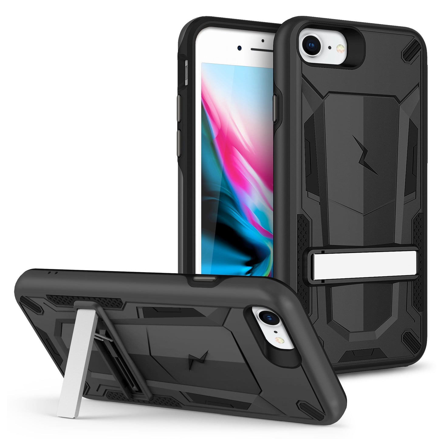 ZIZO TRANSFORM SERIES CASE FOR IPHONE SE (3RD AND 2ND GEN)/8/7 - BLACK & BLACK (1105252)