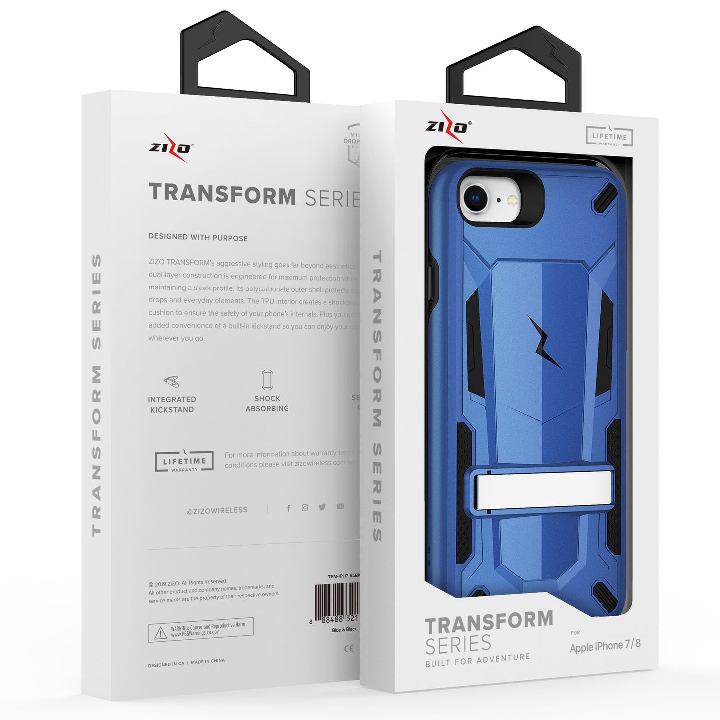 Apple iPhone SE (3rd and 2nd gen)/8/7 ZIZO TRANSFORM Series Case - Blue (1105227)