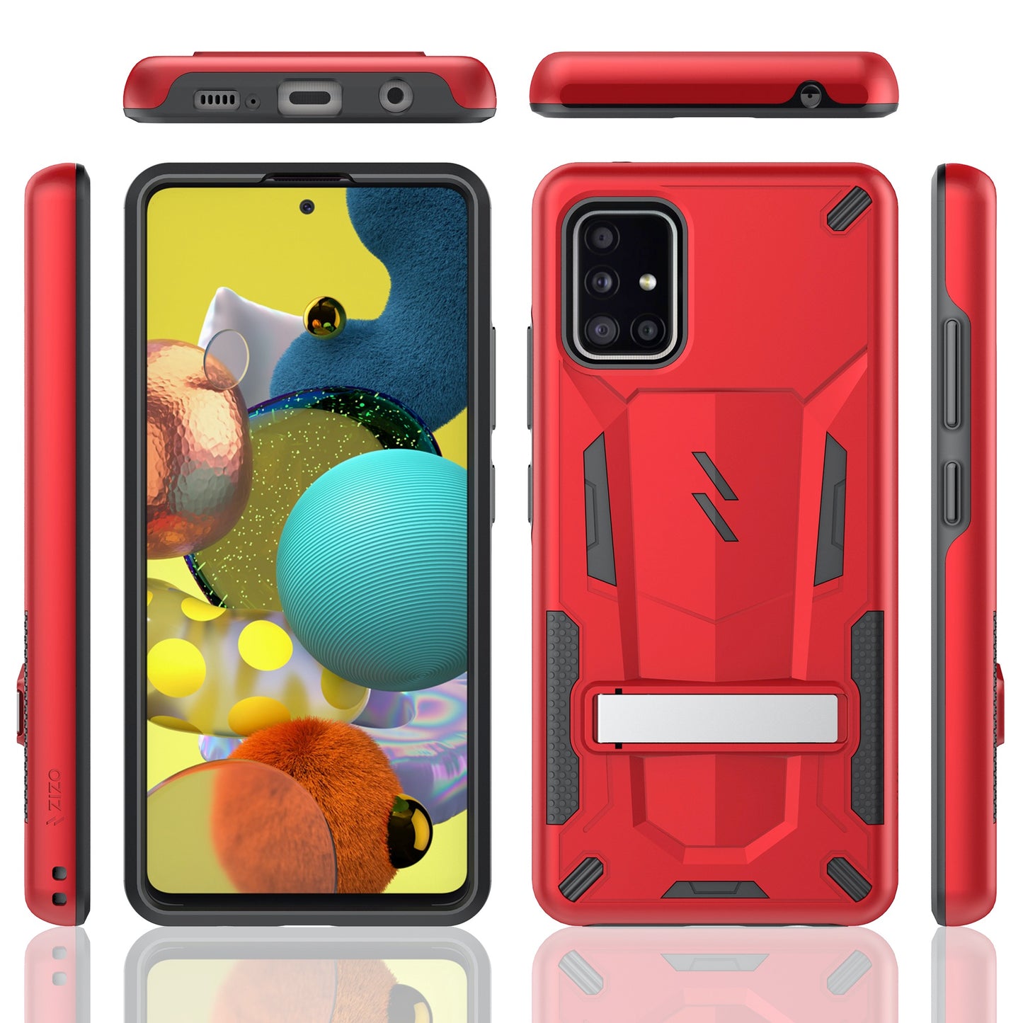 GALAXY A51 5G ZIZO TRANSFORM SERIES CASE - (RED & BLACK) (10355)