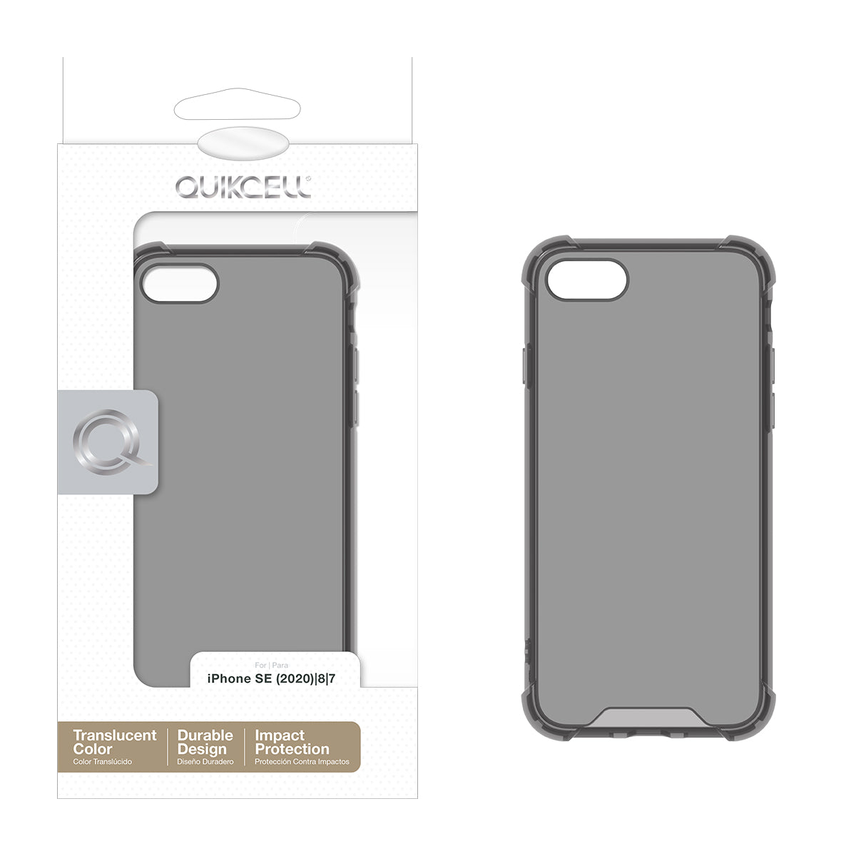 Apple iPhone SE 2020-22 QUICKCELL ICON TINT Translucent Case - SMOKE (1105240)