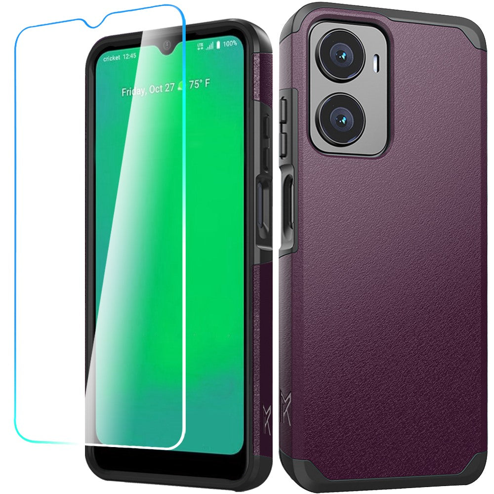 Cricket Magic 2 5G 2024(2nd Version) Tough Strong Hybrid + Tempered Glass - Dark Purple (1107530)