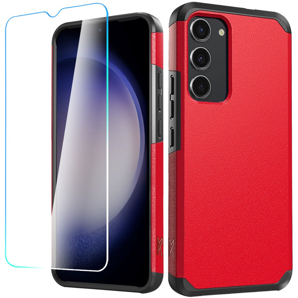 Samsung S23 FE 5G Tough Strong Hybrid Case Cover + Tempered Glass - Red (1107088)