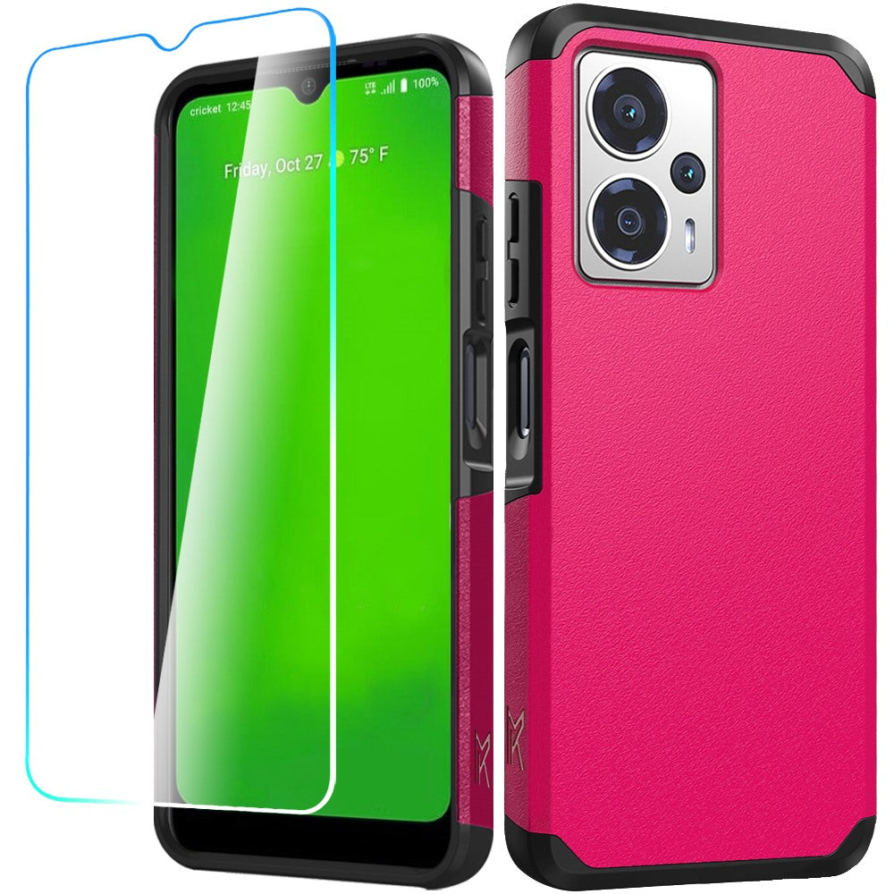 Cricket Outlast 5G 2024 Tough Strong Hybrid + Tempered Glass - Hot Pink (1107411)