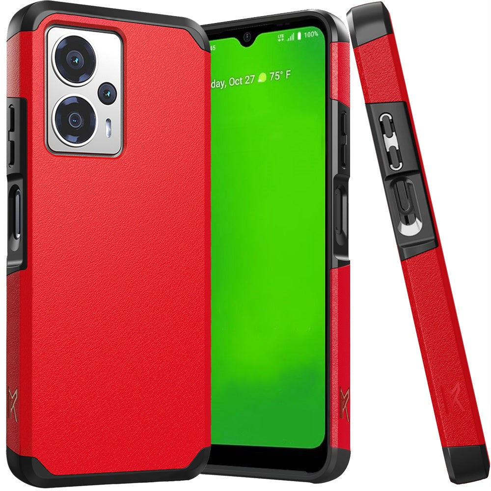 Cricket Outlast 5G 2024 Tough Strong Hybrid + Tempered Glass - Red (1107412)