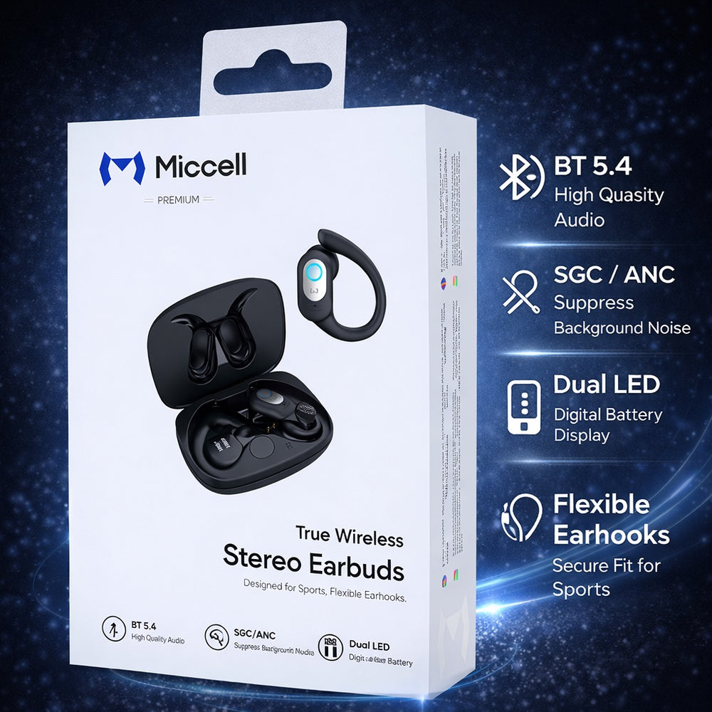Micell BH96 True Wireless Stereo Earbuds with Charging Case - Black (11037776) ($59.99 MSRP)
