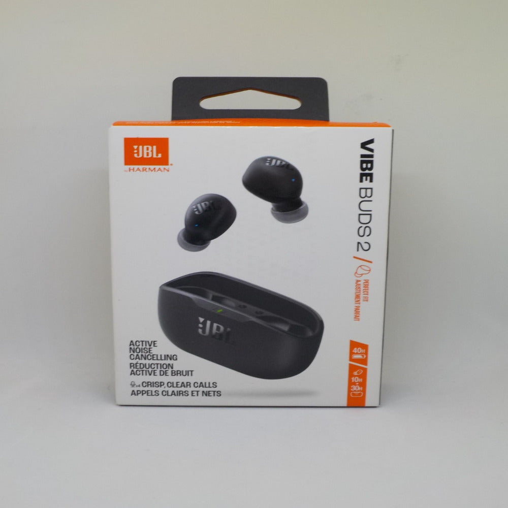 JBL Vibe Buds 2 - True Wireless Noise Cancelling Earbuds Pure Bass Sound & Smart Ambient Technology, 4mics for Crisp, Clear Calls, up to 40Hrs of Playback, IP54 Dust & Water Resistant (Black) (1102926)