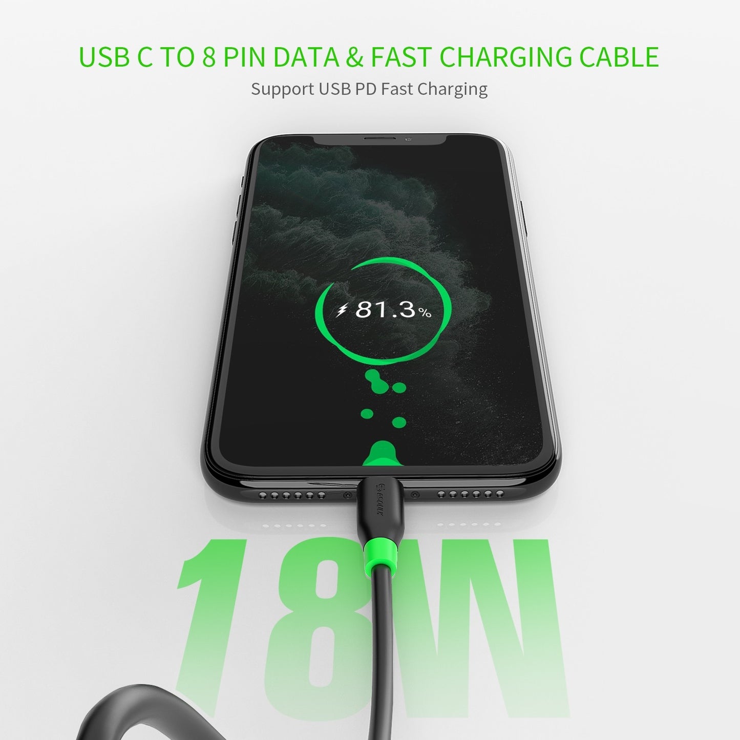 Esoulk 6FT PD Fast Charge USB-C To IPhone Cable Black (1102379)