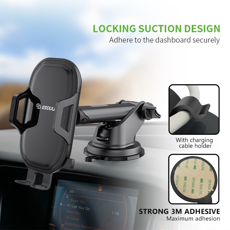 Esoulk Dashboard Car Mount With 3M Adhesive Pad - Black (1102532)
