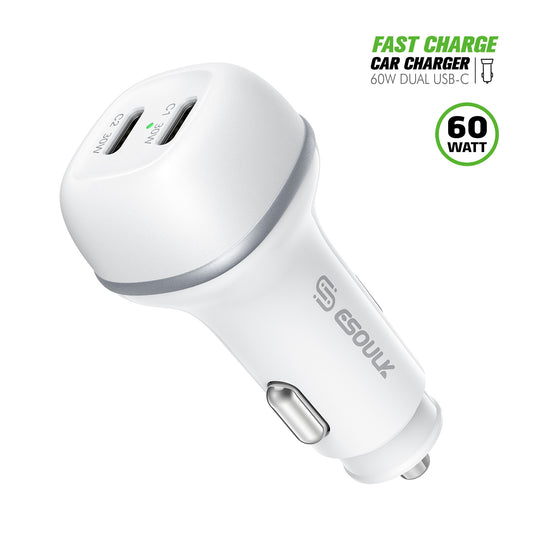 Esoulk 60W PD Dual USB-C Car Charging Plug ( 1108070) (MSRP $39.99)